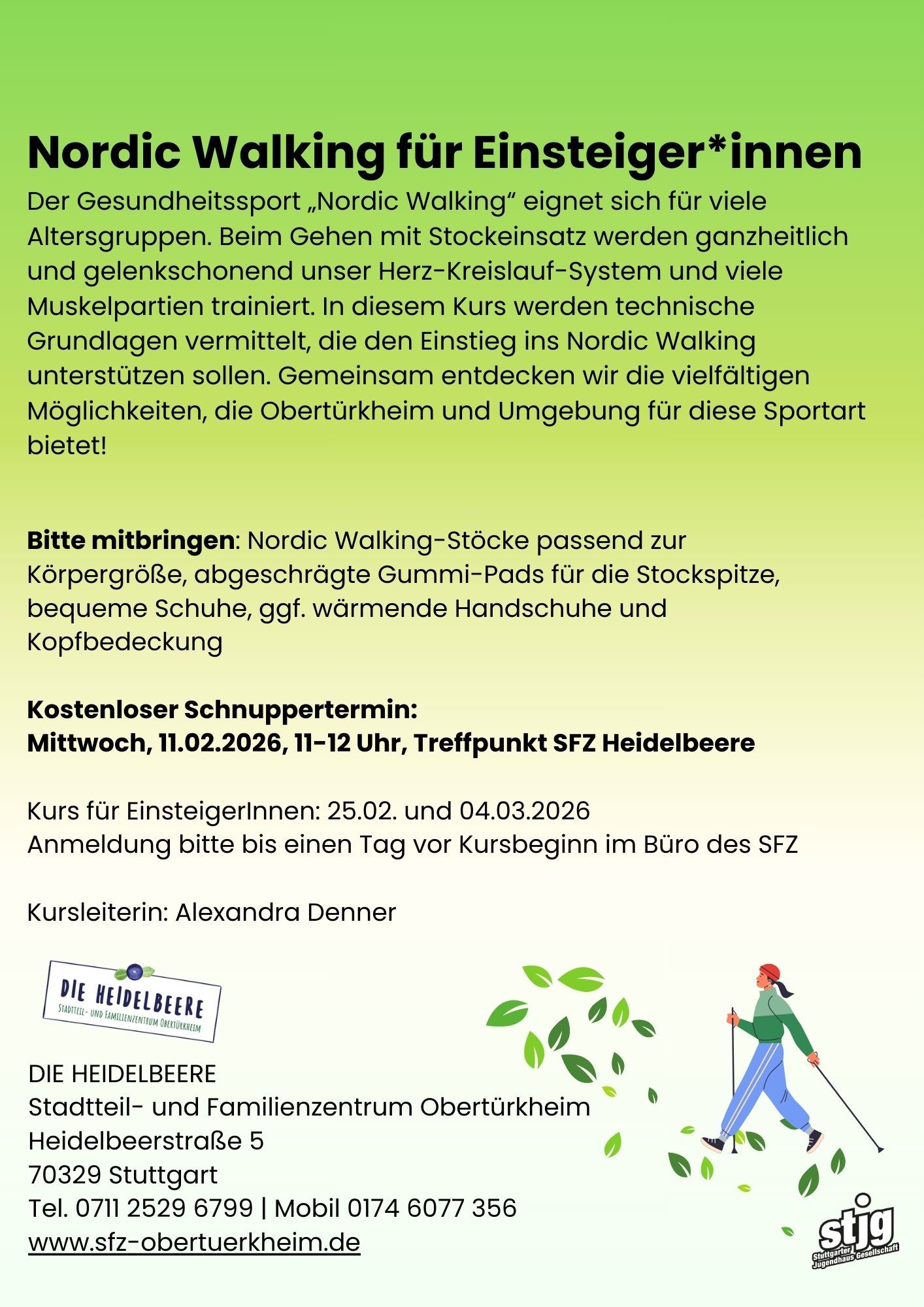Der Flyer für die jeweilige Veranstaltung mit Datum und Kurzbeschreibung