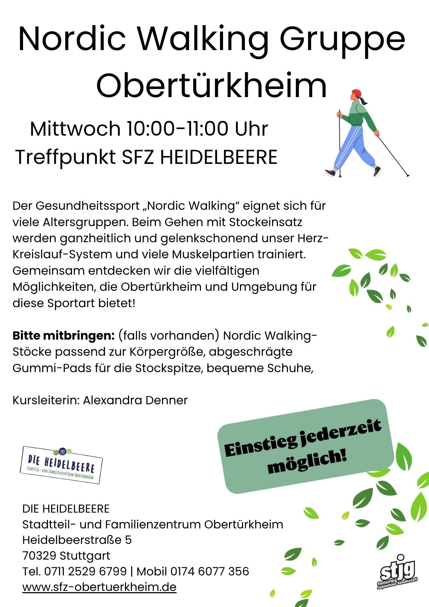Der Flyer für die jeweilige Veranstaltung mit Datum und Kurzbeschreibung