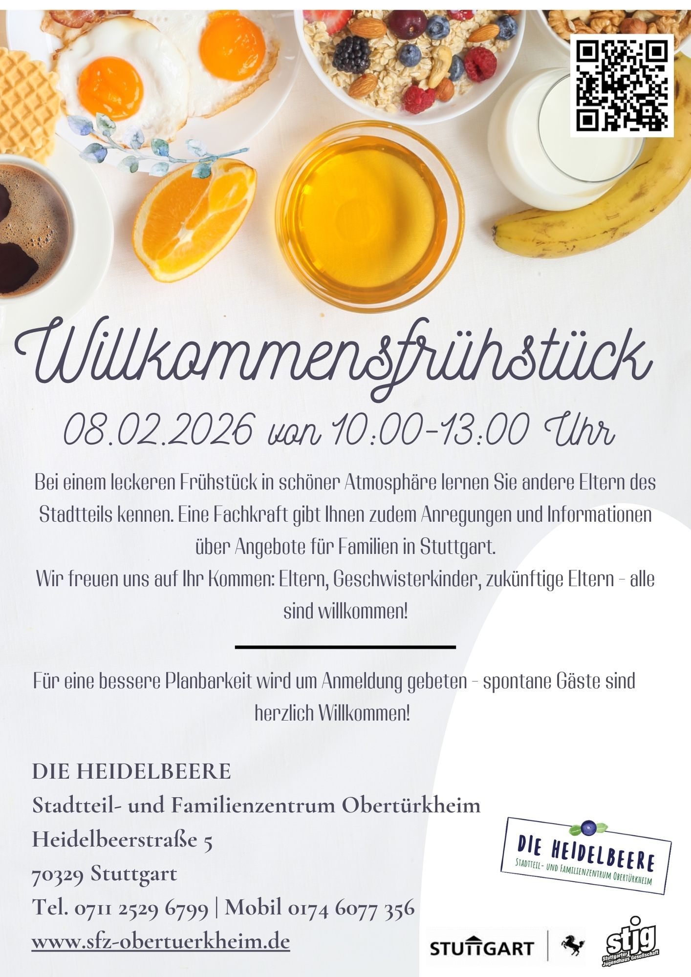Der Flyer für die jeweilige Veranstaltung mit Datum und Kurzbeschreibung